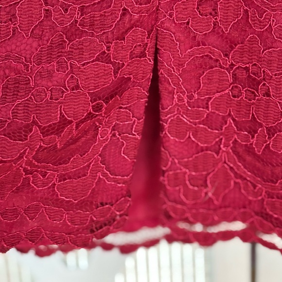 David's Bridal Red Sheath Sweetheart Strapless Dress - Picture 6 of 8